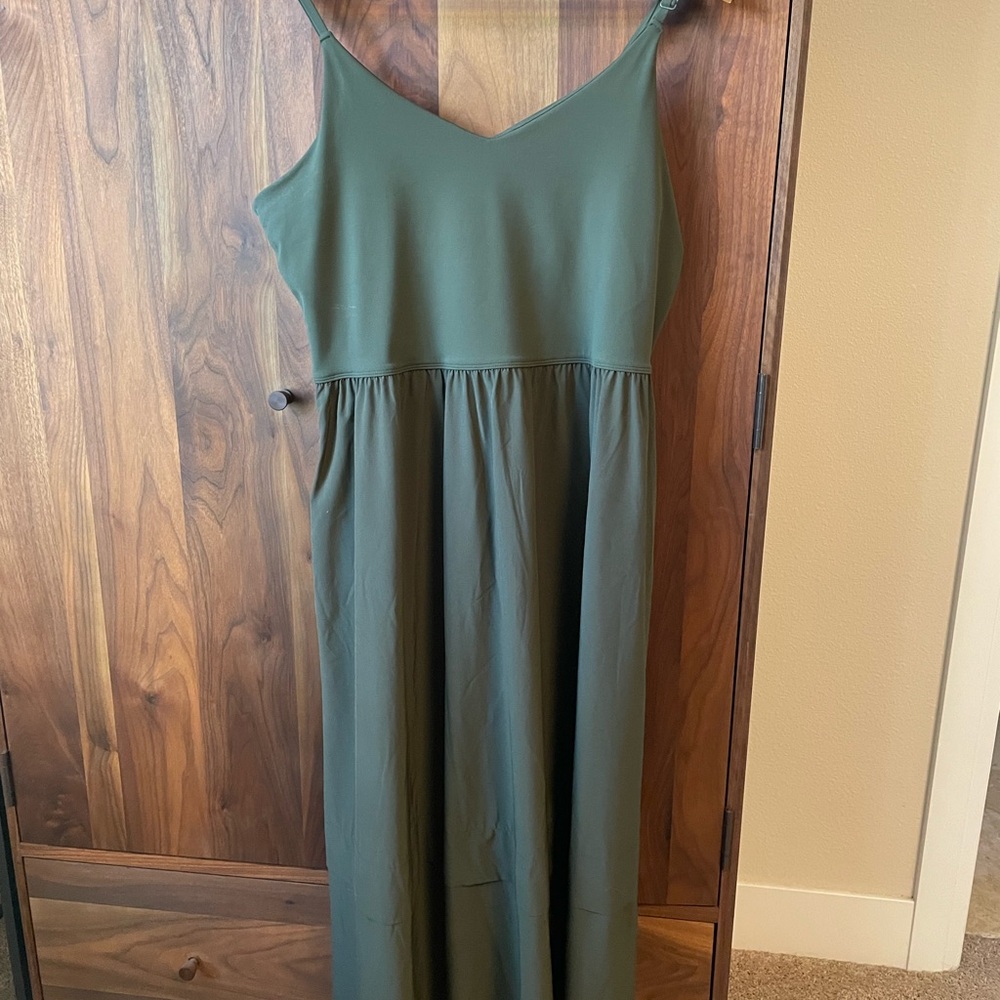 Athleta Olive Green adjustable Strap Dress